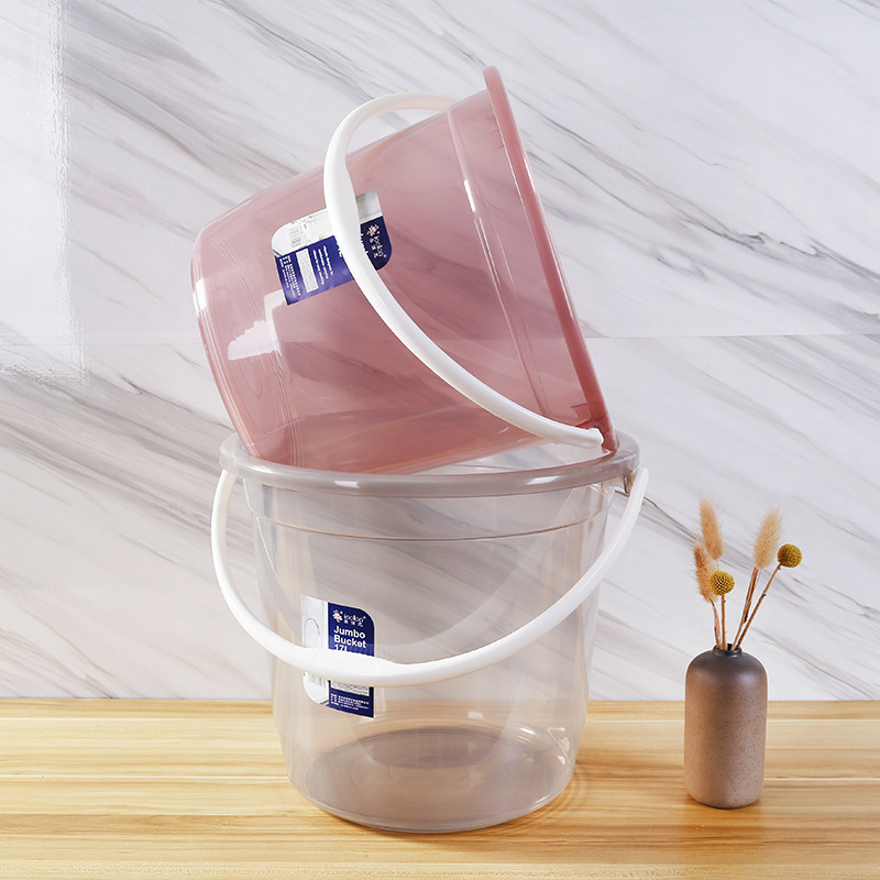Plastic bucket  Transparent round Thickened Portable Bucket Household Plastic Bucket Storage Water Storage Tank