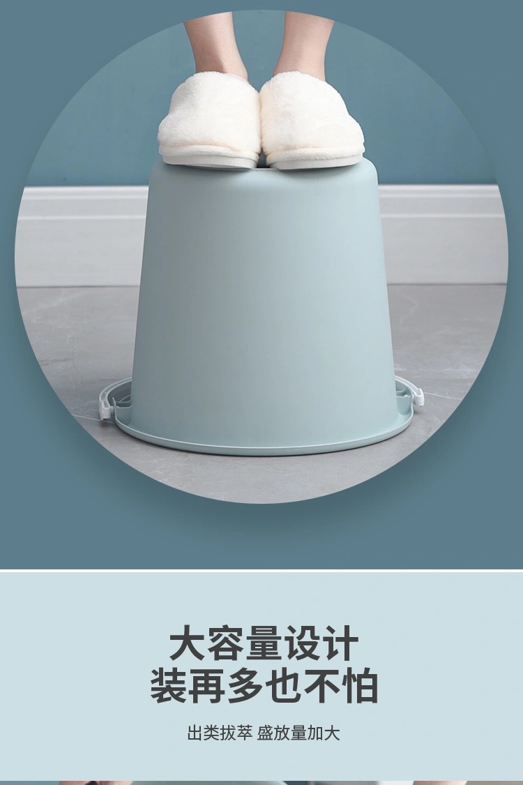 Plastic bucket  Three-Piece Bucket Washbasin Basin Bailer Spoon Set Household Plastic Thickened Bucket
