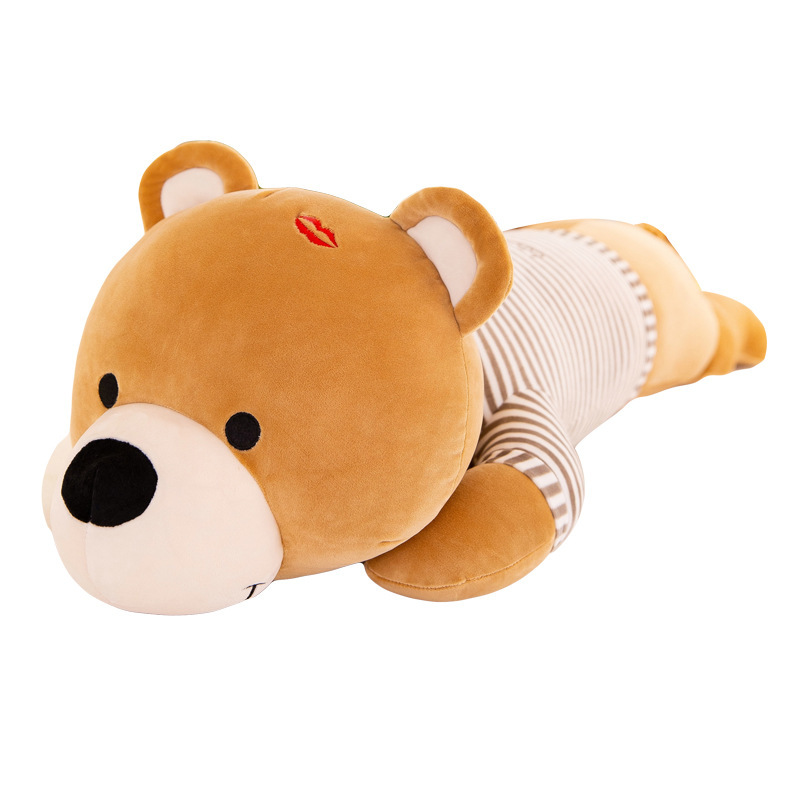 bear toy long pillow stuffed bear doll doll children toy cushion for birthday wholesale custom