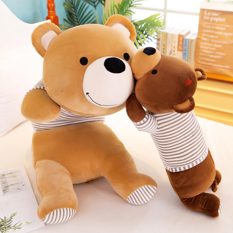bear toy long pillow stuffed bear doll doll children toy cushion for birthday wholesale custom