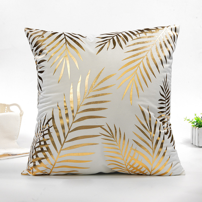 Bronzed back short plush cloth pillow case simple geometry headrest cushion for home decor pillow amazon hot style