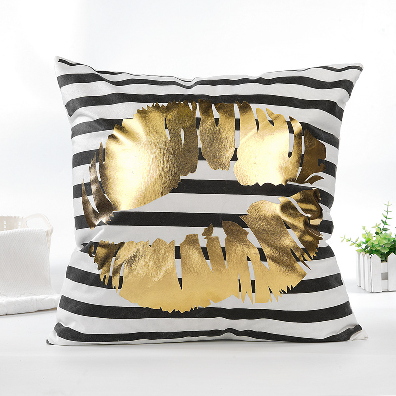 Bronzed back short plush cloth pillow case simple geometry headrest cushion for home decor pillow amazon hot style