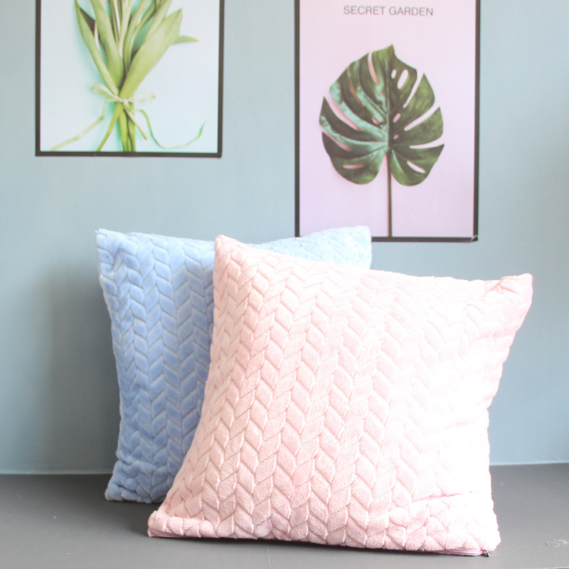 Modern Simple Export Twist Wheat Pillow Sofa Cushion Blue Pillow Model Room Pillow Cover without Core