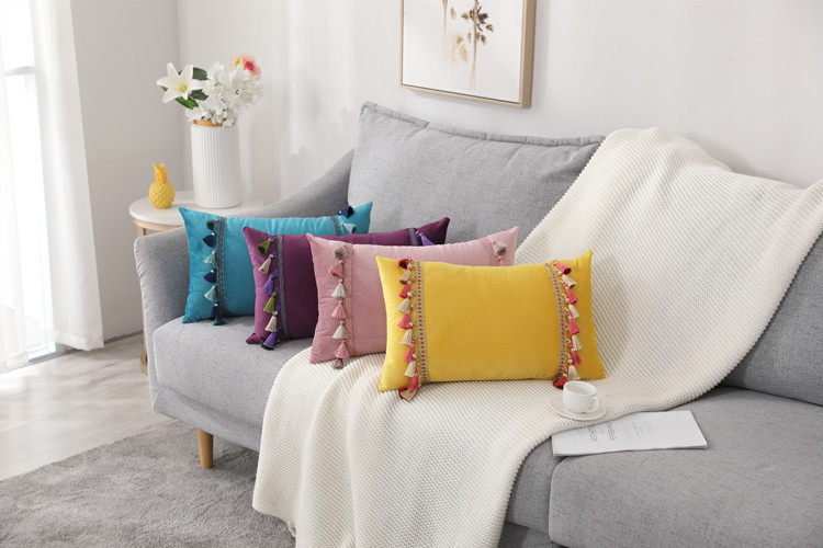 Modern Minimalist Chinese Style Pillow Ins Cross-Border Velvet Pendant Pillow Cover Couch Pillow Pillow Cushion Cover