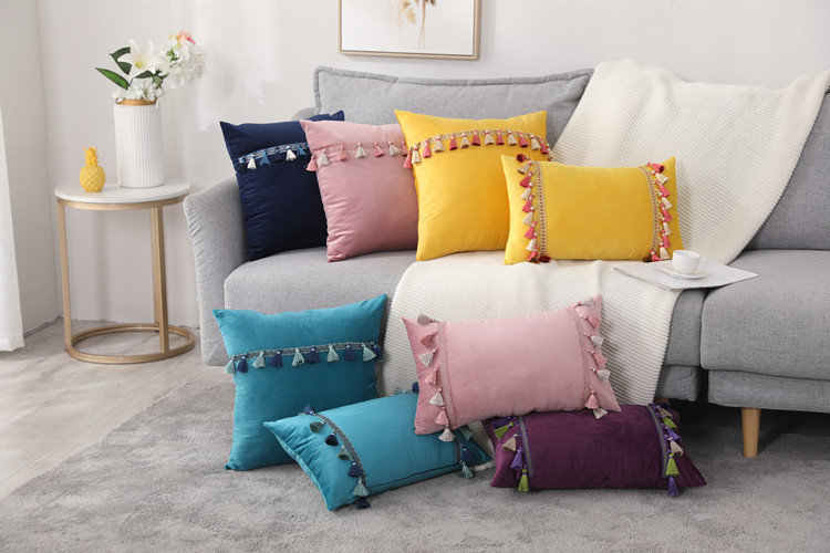 Modern Minimalist Chinese Style Pillow Ins Cross-Border Velvet Pendant Pillow Cover Couch Pillow Pillow Cushion Cover