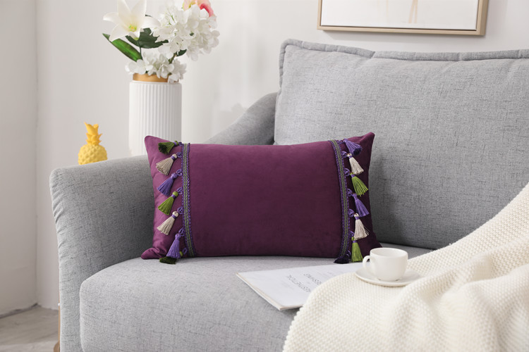 Modern Minimalist Chinese Style Pillow Ins Cross-Border Velvet Pendant Pillow Cover Couch Pillow Pillow Cushion Cover