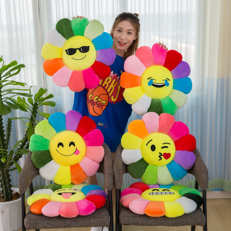 Colorful Sun Flower Cushion Petal Plush Toy Stall Doll Creative Lumbar Support Pillow Doll Pillow