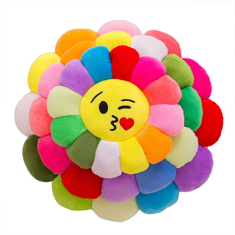 Colorful Sun Flower Cushion Petal Plush Toy Stall Doll Creative Lumbar Support Pillow Doll Pillow