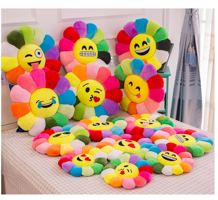 Colorful Sun Flower Cushion Petal Plush Toy Stall Doll Creative Lumbar Support Pillow Doll Pillow