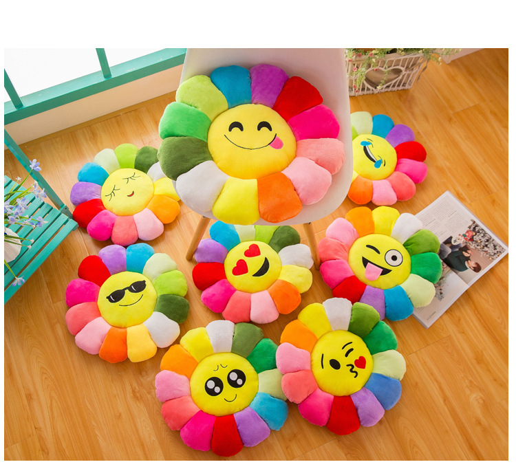 Colorful Sun Flower Cushion Petal Plush Toy Stall Doll Creative Lumbar Support Pillow Doll Pillow