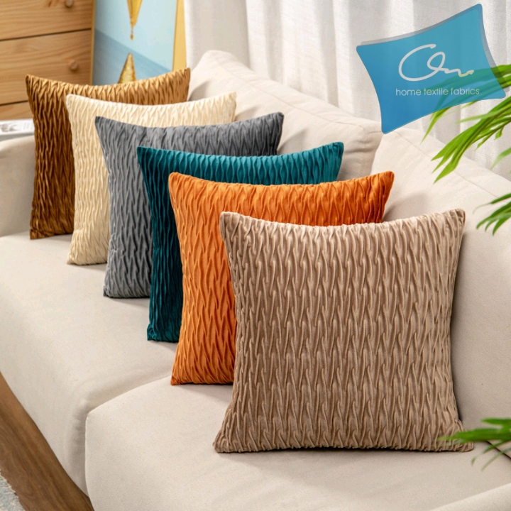 Solid Color Velvet Pleated Pillow Cover Netherlands Velvet Couch Pillow Bedside Cushion