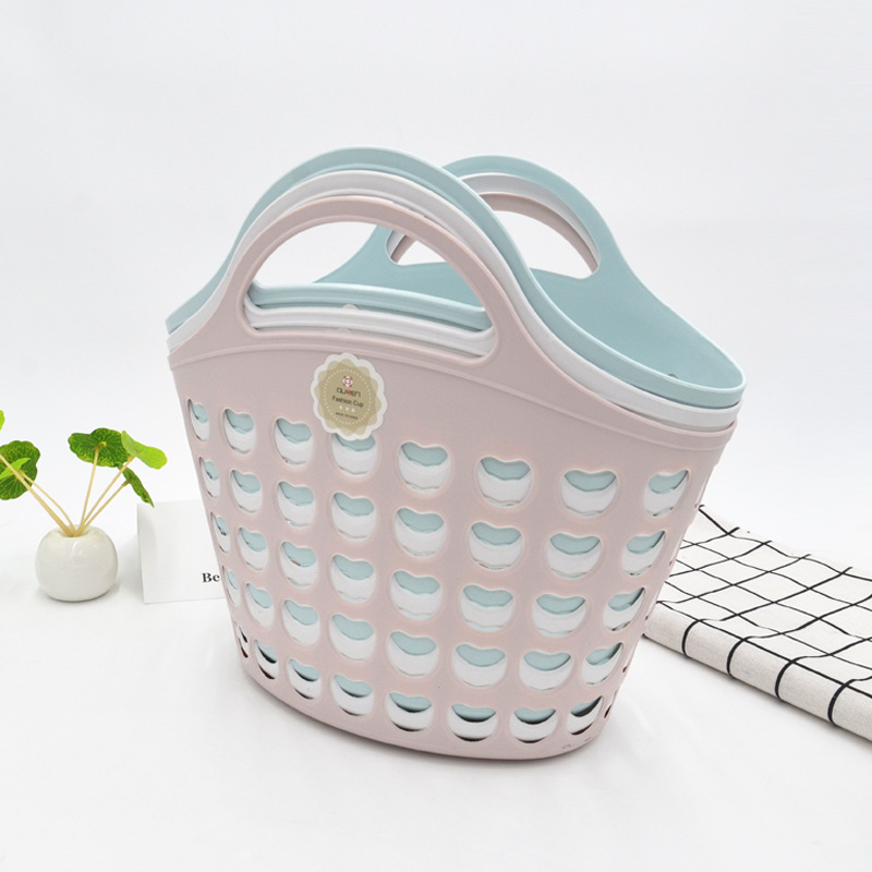 Multifunctional Plastic Storage Basket Hand-Held Laundry Basket Household Hollow Sundries Toy Storage Basket