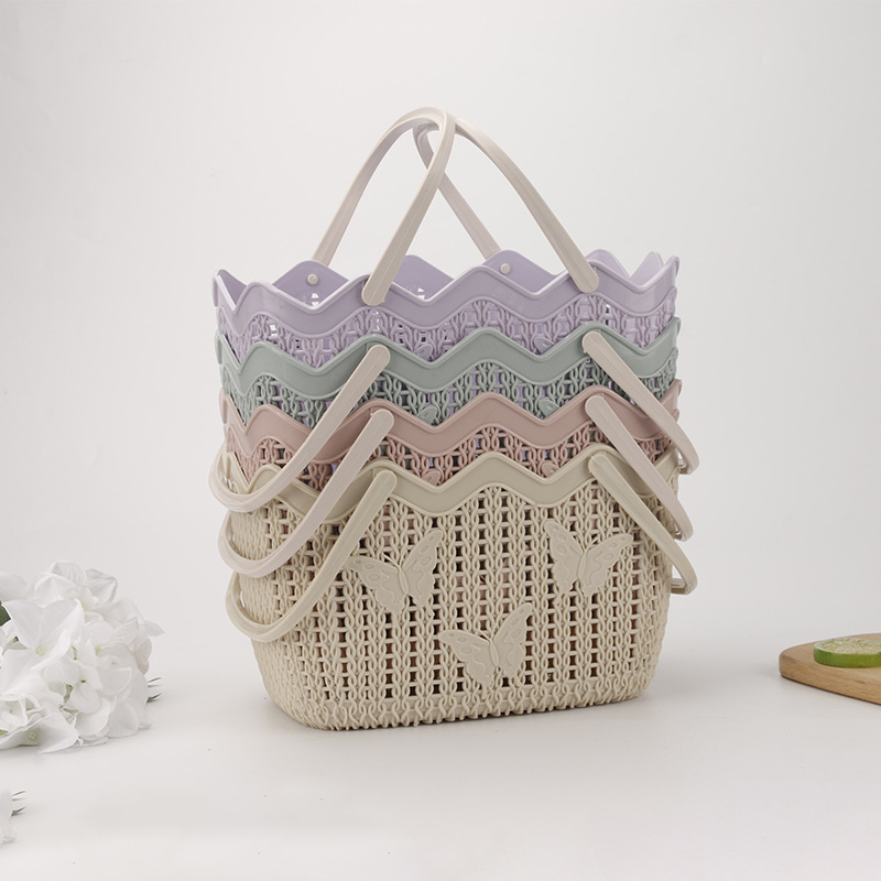 Xinhong Plastic Portable Laundry Basket Basket for Dirty Laundry Household Toy Storage Basket Laundry Basket