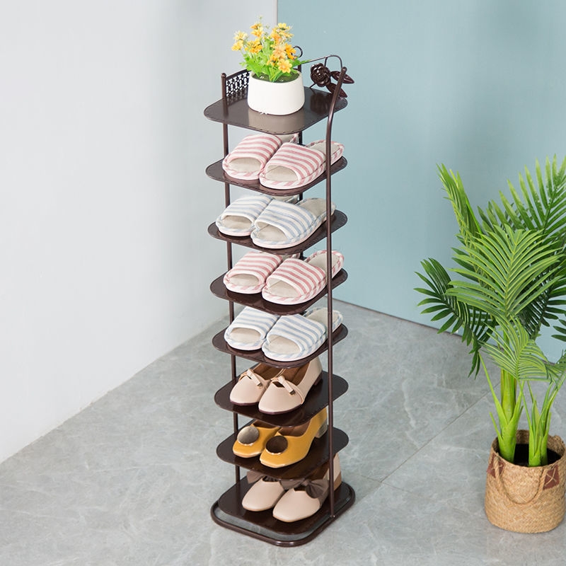 The Simple shoe rack Household Iron Art multi-layer economy saving space mini-shoe Cabinet door Dustproof rack