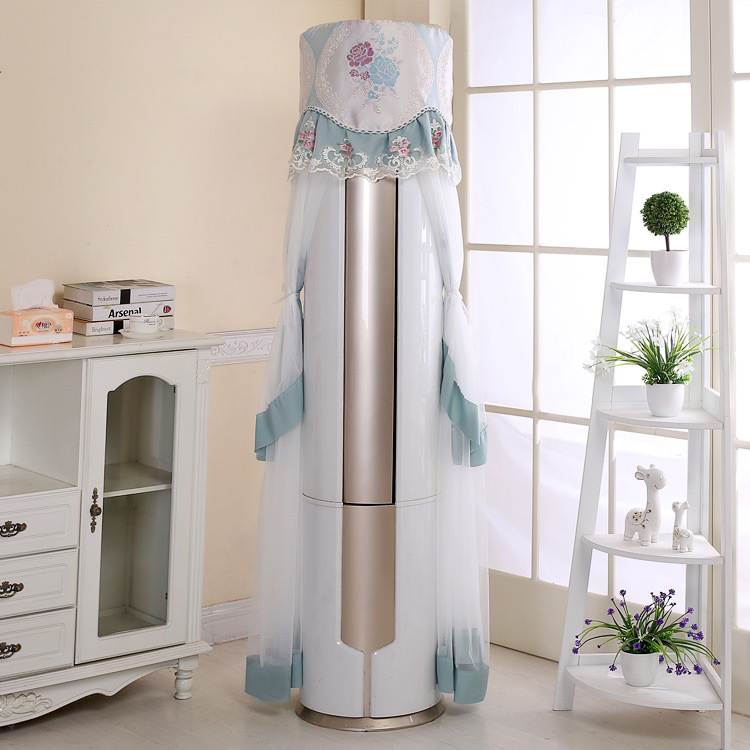 Flower Moon round Cylindrical Stand Air Conditioner Cover Air Conditioner Cover Blue