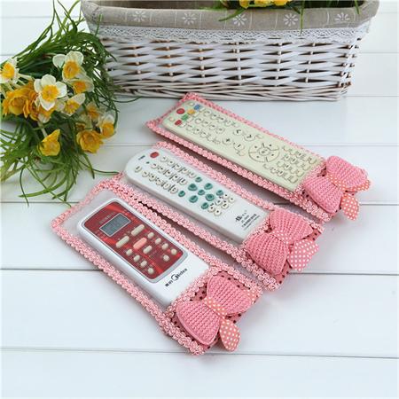 Gift Remote Control Cover Bear Fabric Remote Control Cover Bow Protective Cover TV Air Air Conditioner Cover