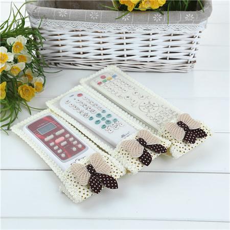 Gift Remote Control Cover Bear Fabric Remote Control Cover Bow Protective Cover TV Air Air Conditioner Cover