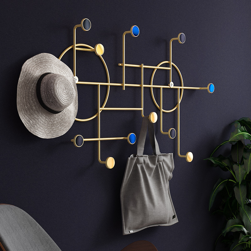 Iron hook Dropshipping Wrought Iron Creative Hook Nordic Nail-Free Clothes Coat Hook Bathroom Punch-Free Wall Hanger