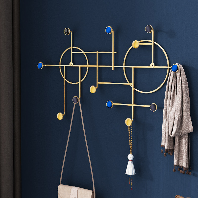Iron hook Dropshipping Wrought Iron Creative Hook Nordic Nail-Free Clothes Coat Hook Bathroom Punch-Free Wall Hanger