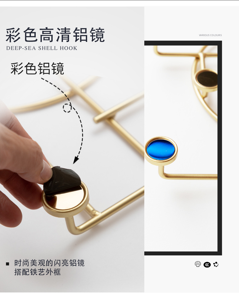 Iron hook Dropshipping Wrought Iron Creative Hook Nordic Nail-Free Clothes Coat Hook Bathroom Punch-Free Wall Hanger