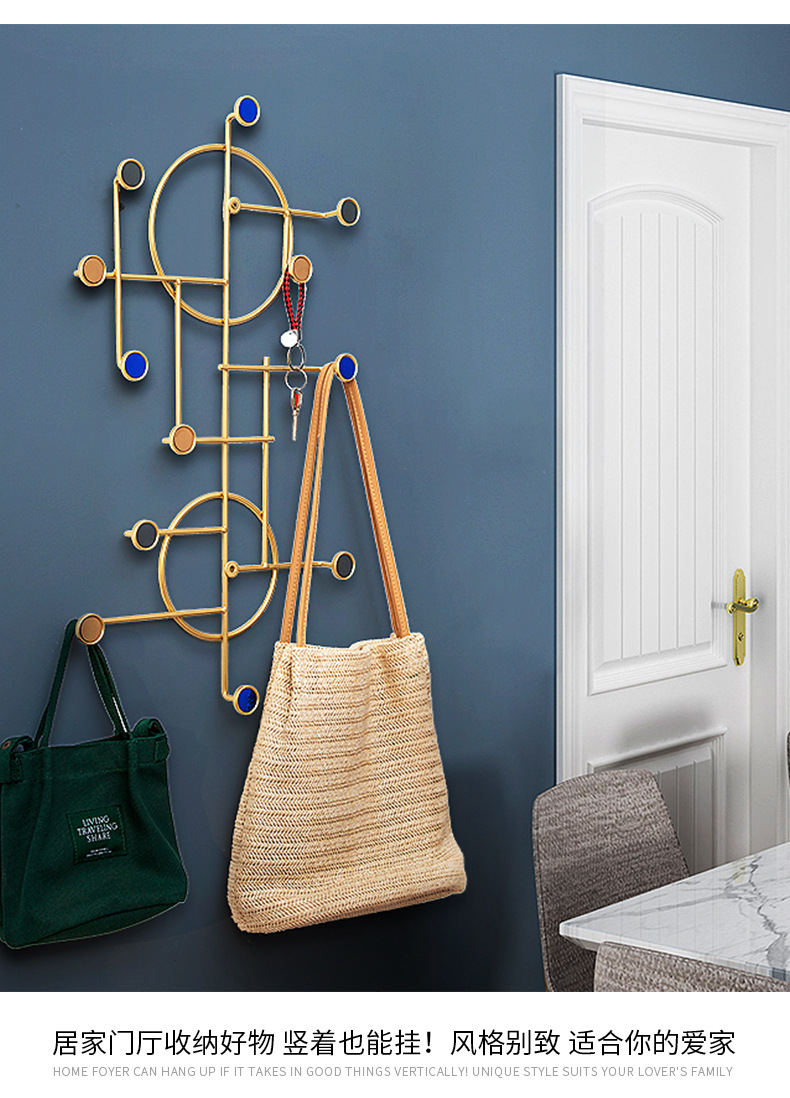 Iron hook Dropshipping Wrought Iron Creative Hook Nordic Nail-Free Clothes Coat Hook Bathroom Punch-Free Wall Hanger
