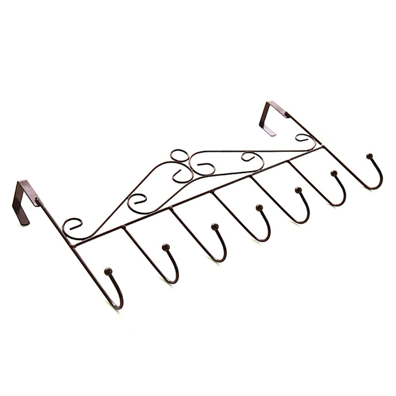 Hanger behind the Door Nail-Free Traceless Creative Ironwork Gate Coat Hanger Bathroom Towel Hook Wall-Mounted Coat Rack