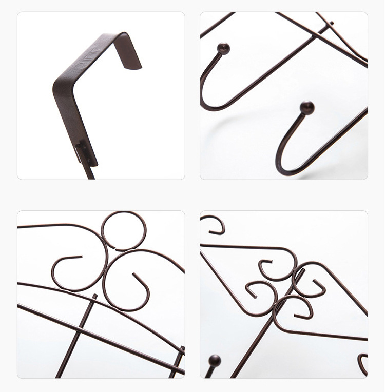 Hanger behind the Door Nail-Free Traceless Creative Ironwork Gate Coat Hanger Bathroom Towel Hook Wall-Mounted Coat Rack