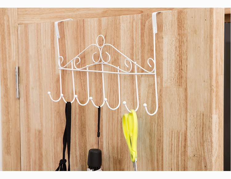 Hanger behind the Door Nail-Free Traceless Creative Ironwork Gate Coat Hanger Bathroom Towel Hook Wall-Mounted Coat Rack