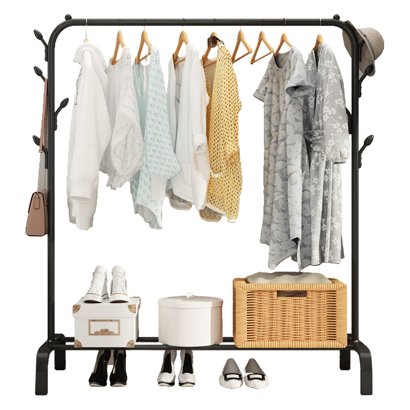 Hanger Floor Coat Rack Bedroom Drying Rack Simple Clothing Rod Folding Interior Balcony Clothes Hanger Clothes Rack