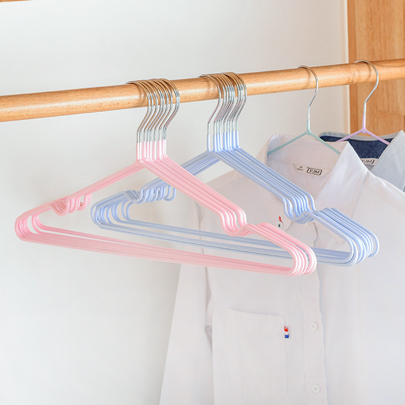 PVC Coated Hanger Drying NonSlip Stainless Steel Coat Hanger Seamless Brace Clothes Hanger Creative Metal Hanger