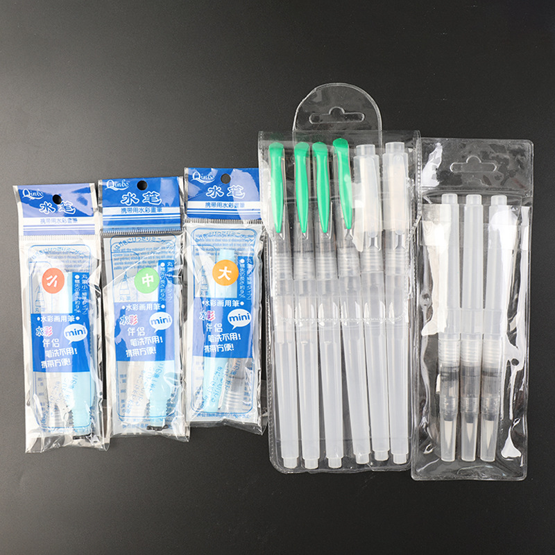 6 Tap Water Pen Set Art Solid Watercolor Brush Soft Bristle Pointed Water Soluble Calligraphy painting