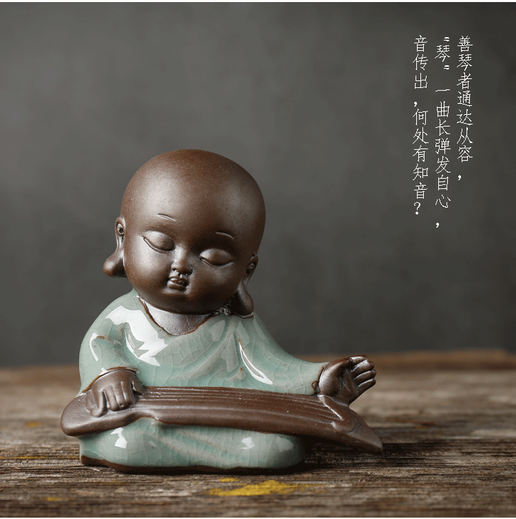 Monk Tea Ornaments Ceramic Piano Chess Calligraphy and Painting Zen Crafts Lucky Small Ornaments Kung Fu Tea Ceremony Monk Tea Ornaments Ceramic Piano Chess Calligraphy and Painting Zen Crafts Lucky Small Ornaments Kung Fu Tea Ceremony
