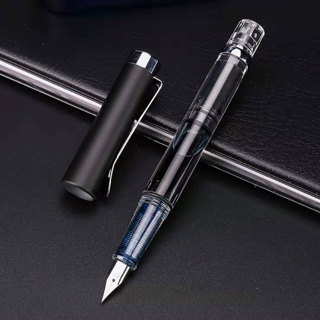 Plastic Metal Student Adult Pen Piston InkAbsorbing Large Capacity Transparent Demonstration Calligraphy Pen