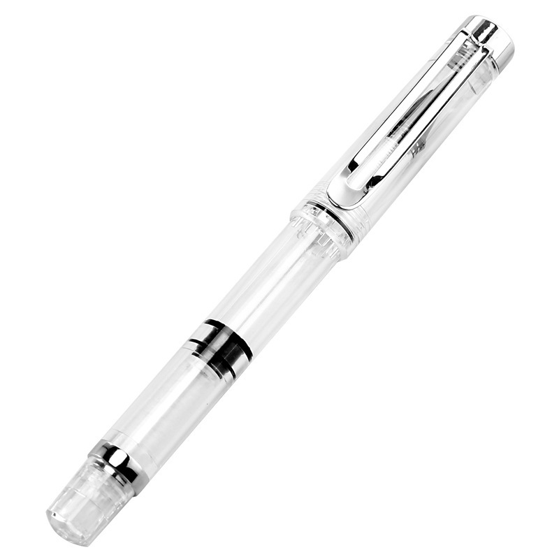 Plastic Metal Student Adult Pen Piston InkAbsorbing Large Capacity Transparent Demonstration Calligraphy Pen