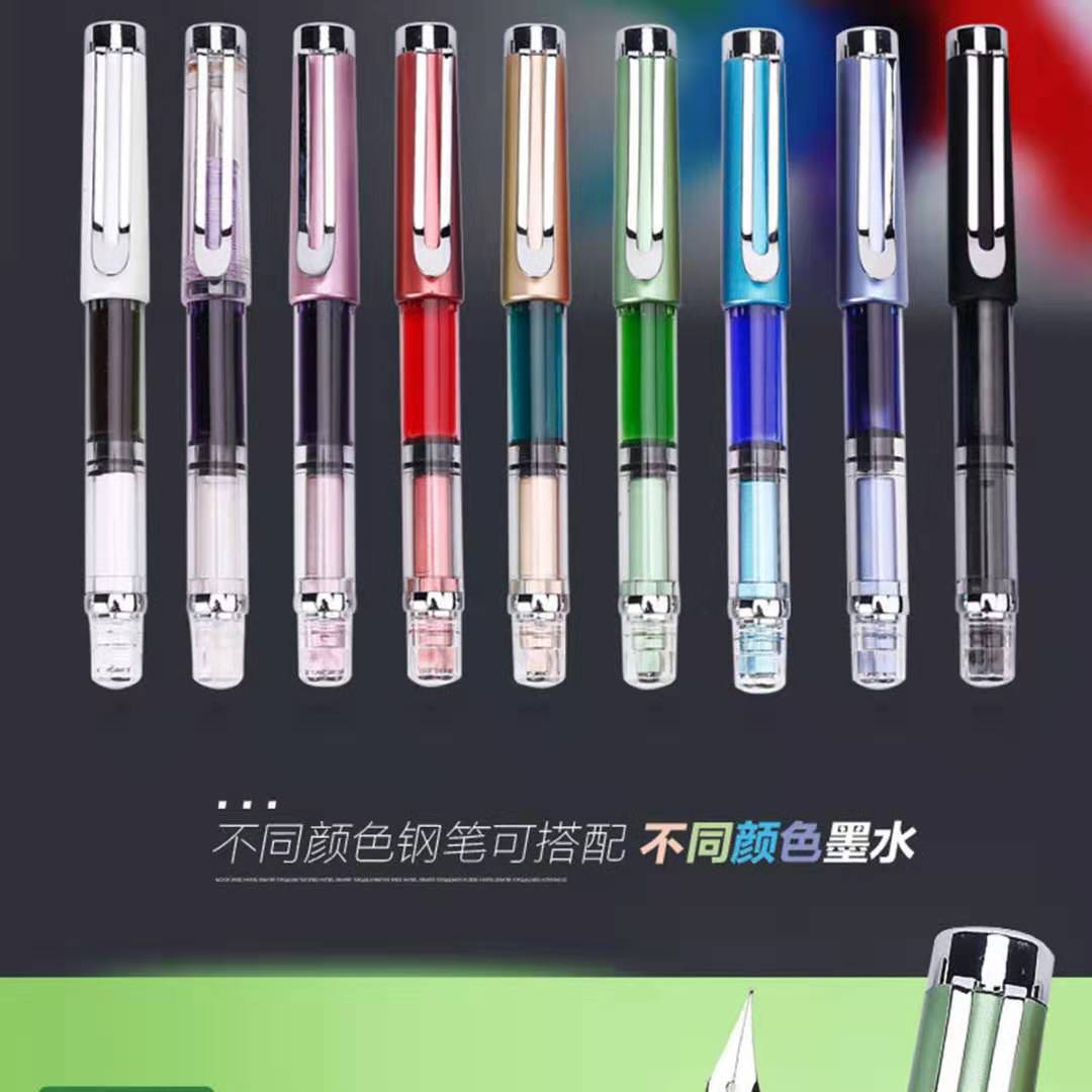 Plastic Metal Student Adult Pen Piston InkAbsorbing Large Capacity Transparent Demonstration Calligraphy Pen Plastic Metal Student Adult Pen Piston InkAbsorbing Large Capacity Transparent Demonstration Calligraphy Pen