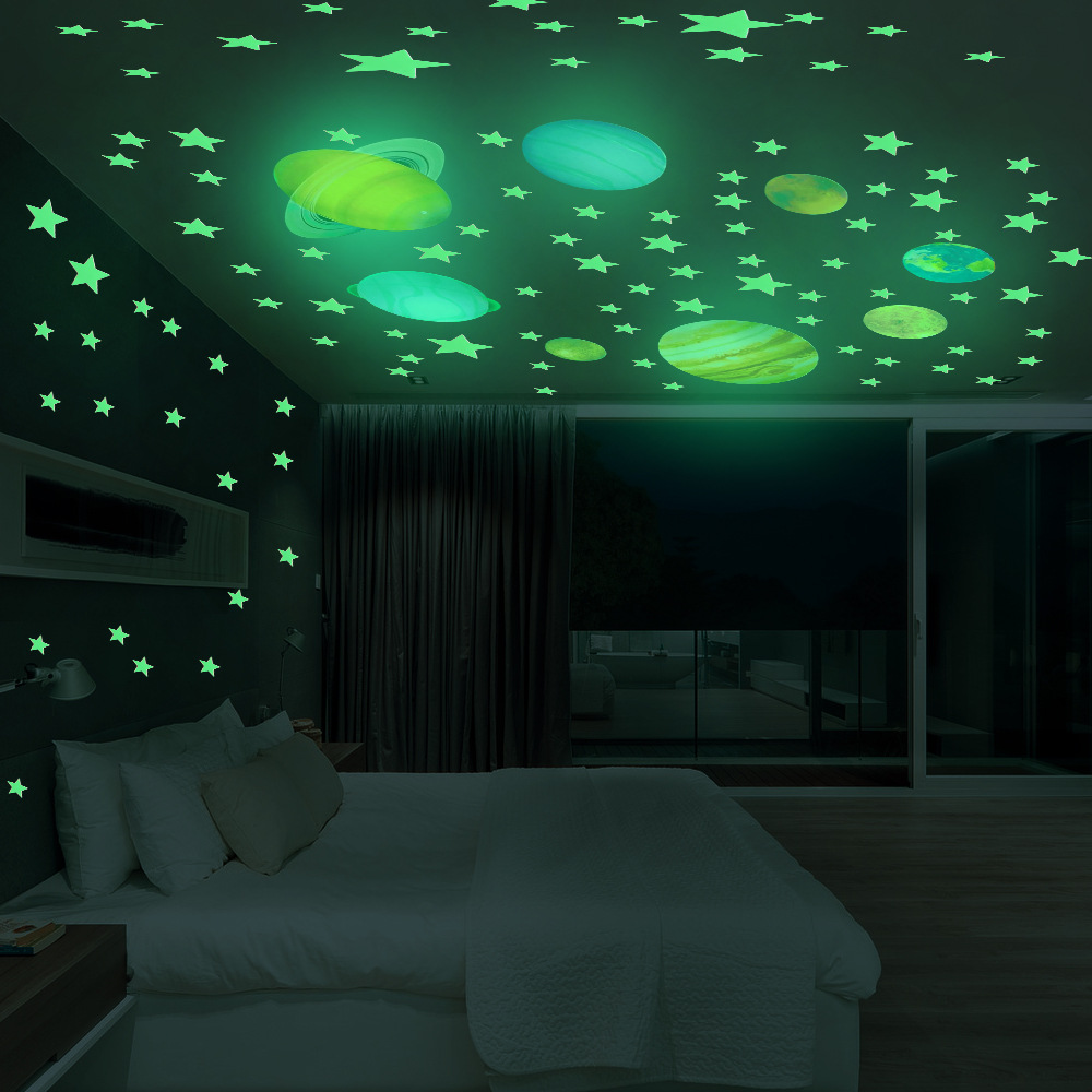 Trade Boxed Luminous Planet Card 100 Luminous Stars Children's Room Decoration ThreeDimensional Fluorescent Sticker Trade Boxed Luminous Planet Card 100 Luminous Stars Children's Room Decoration ThreeDimensional Fluorescent Sticker