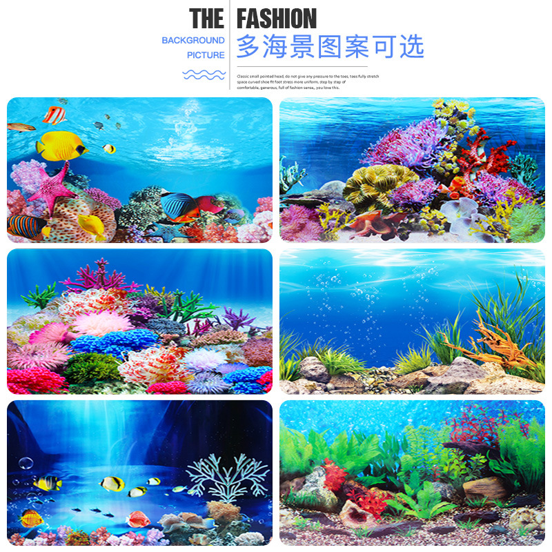 Painting HD Picture 3D Stereo Fish Tank Wallpaper Background Painting DoubleSided Aquarium Decoration Fish Tank Sticker