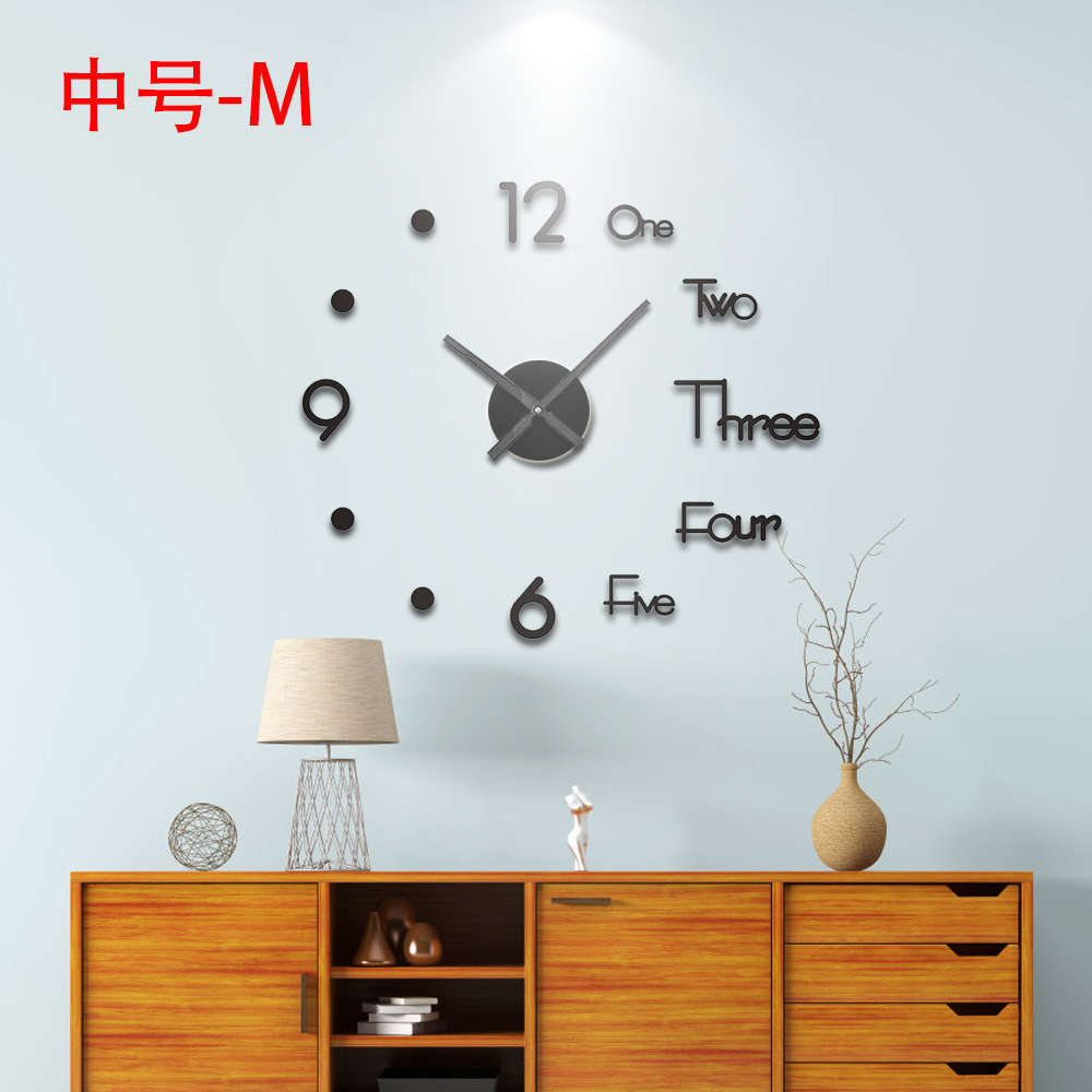 Creativity Wall Clock Acrylic Mute Living Room Bedroom Decoration Simple Style Wall Sticker Wall Clock with TikTok