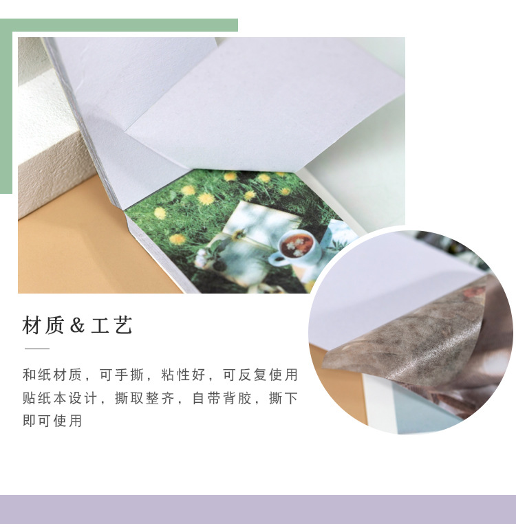 Yuxian He Paper Sticker Book FUQI Series Ins Style Fresh Journal DIY Material Decoration Sticker Book 6 Models Selection