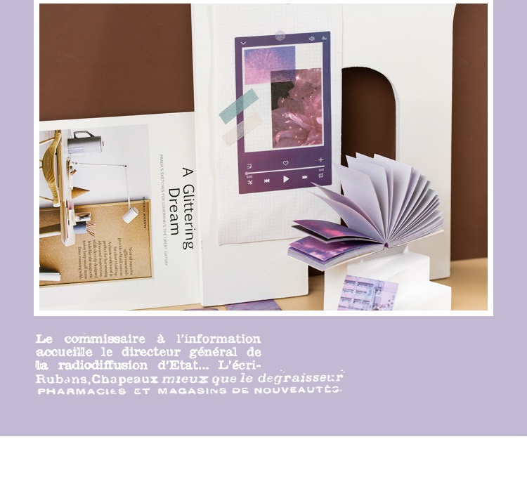 Yuxian He Paper Sticker Book FUQI Series Ins Style Fresh Journal DIY Material Decoration Sticker Book 6 Models Selection