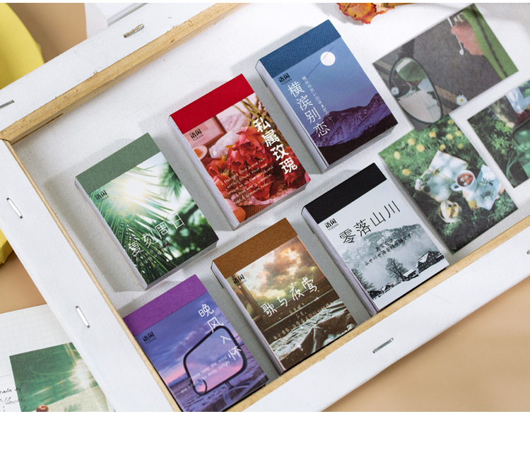 Yuxian He Paper Sticker Book FUQI Series Ins Style Fresh Journal DIY Material Decoration Sticker Book 6 Models Selection