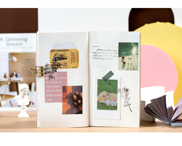 Yuxian He Paper Sticker Book FUQI Series Ins Style Fresh Journal DIY Material Decoration Sticker Book 6 Models Selection