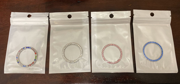 Start Crown Button Key with Diamond Decorative Ring Sticker Ring Universal Inlaid Color Diamond Interior Decoration