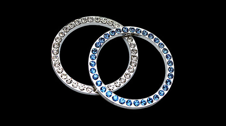 Start Crown Button Key with Diamond Decorative Ring Sticker Ring Universal Inlaid Color Diamond Interior Decoration