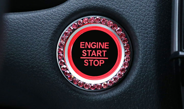 Start Crown Button Key with Diamond Decorative Ring Sticker Ring Universal Inlaid Color Diamond Interior Decoration