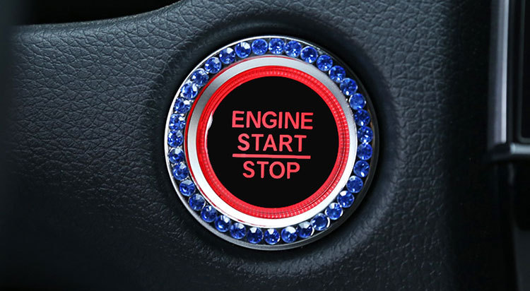 Start Crown Button Key with Diamond Decorative Ring Sticker Ring Universal Inlaid Color Diamond Interior Decoration