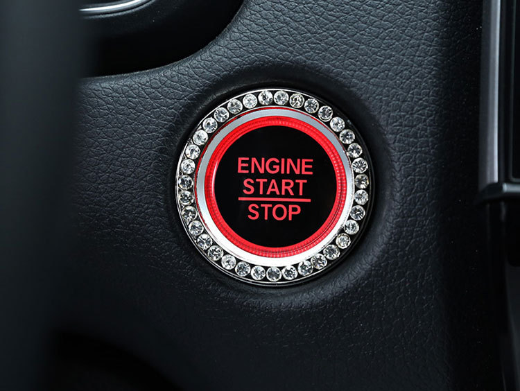 Start Crown Button Key with Diamond Decorative Ring Sticker Ring Universal Inlaid Color Diamond Interior Decoration
