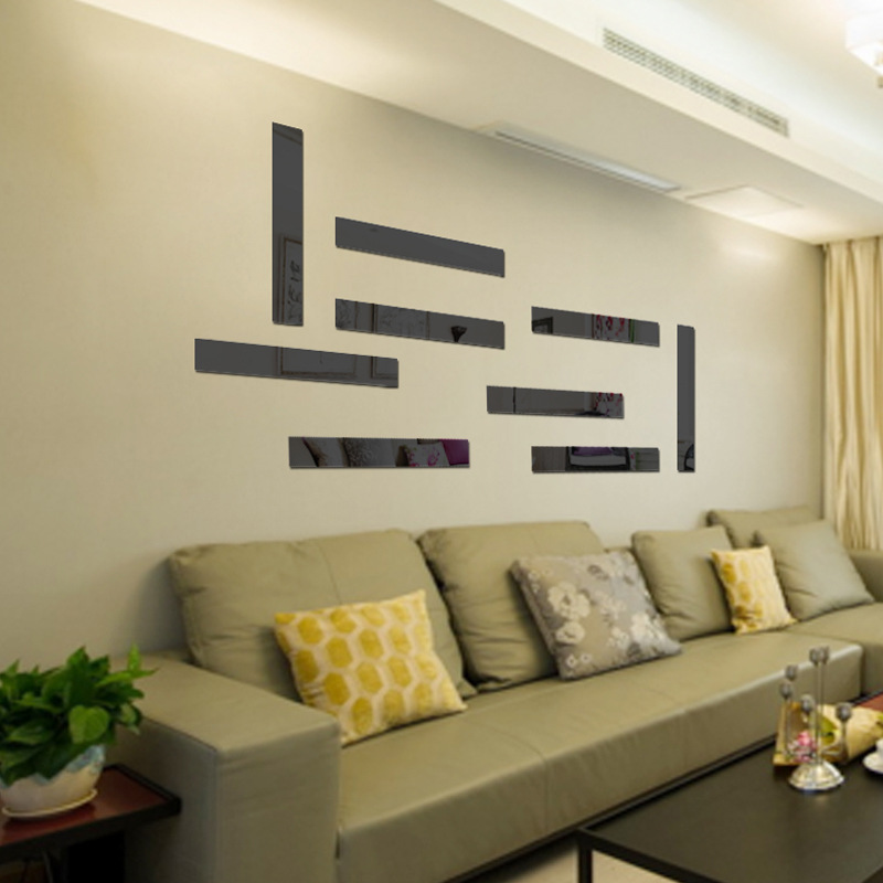 Cross-Border Hot Selling Long Strip Mirror Sticker Acrylic Mirror Decorative Sticker Waist Line Sticker Decoration