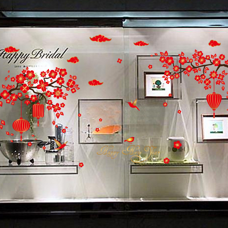 PaperCut Electrostatic Window Sticker Glass Wall Sticker New House Housewarming and Moving Opening Decoration Layout