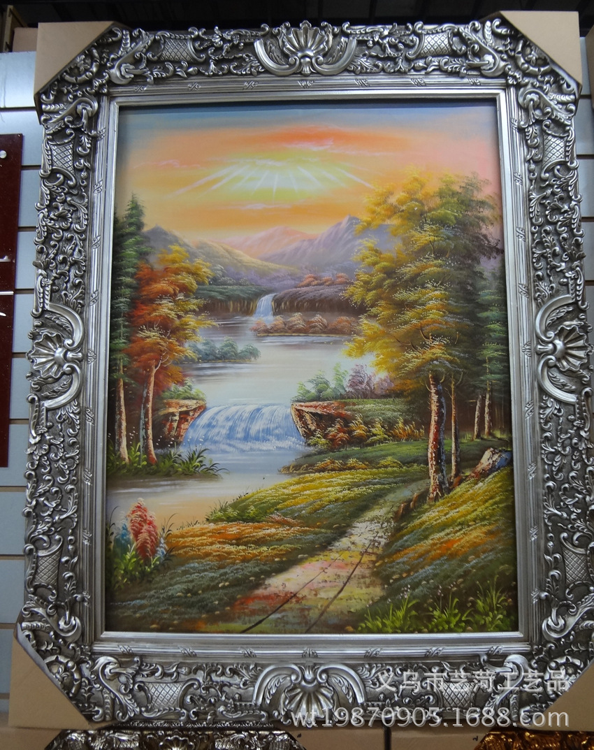 Antique Resin Photo Frame Carved European Canvas Frame Factory Direct Sales Cheap Wholesale 90x120 Gold